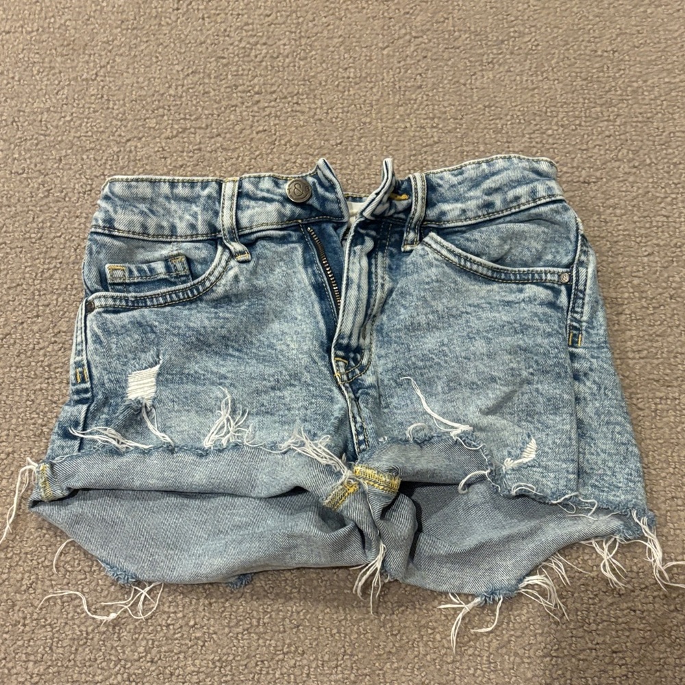 Treasure & Bond Blue Distressed Jean Shorts